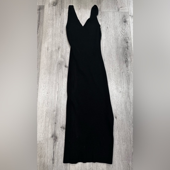 Ribbed Knit Sweater Tank MIDI Dress with High Slit - Picture 3 of 3
